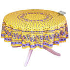 French Provencal tablecloth - Acrylic coated cotton, Spill - proof - 70" Round - Lisa yellow | Le Cluny Tablecloth La Vie Bien French Provencal tablecloth - Acrylic coated cotton, Spill - proof - 70" Round - Lisa yellow | Le Cluny