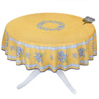 French Provencal tablecloth - Acrylic coated cotton, Spill - proof - 70" Round - Valensole yellow | Label France Tablecloth La Vie Bien French Provencal tablecloth - Acrylic coated cotton, Spill - proof - 70" Round - Valensole yellow | Label France