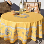 French Provencal tablecloth - Acrylic coated cotton, Spill - proof - 70" Round - Valensole yellow | Label France Tablecloth La Vie Bien French Provencal tablecloth - Acrylic coated cotton, Spill - proof - 70" Round - Valensole yellow | Label France