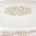 French Provencal tablecloth - Cotton, natural or acrylic - coated - 70" round - Clos des Oliviers cream | Label France Tablecloth La Vie Bien French Provencal tablecloth - Cotton, natural or acrylic - coated - 70" round - Clos des Oliviers cream | Label France