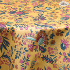 French tablecloth - Acrylic coated cotton, Spill - proof - 70" Round - Versailles mustard yellow | Le Cluny Tablecloth La Vie Bien French tablecloth - Acrylic coated cotton, Spill - proof - 70" Round - Versailles mustard yellow | Le Cluny