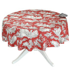 French Toile tablecloth - Acrylic coated cotton, Spill - proof - 70" Round - Villandry red | Le Cluny Tablecloth La Vie Bien French Toile tablecloth - Acrylic coated cotton, Spill - proof - 70" Round - Villandry red | Le Cluny