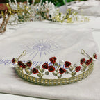 Fresh Romance Red Roses Tiara Crown | Royalty Crown Hair Accessory by The Bullish Store