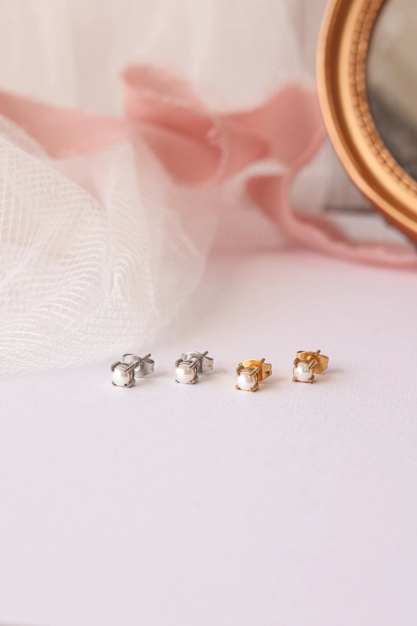 Freshwater Pearl Stud by Rose & Clay