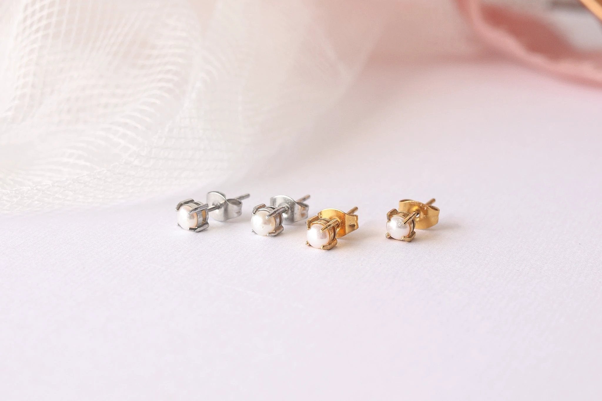 Freshwater Pearl Stud by Rose & Clay