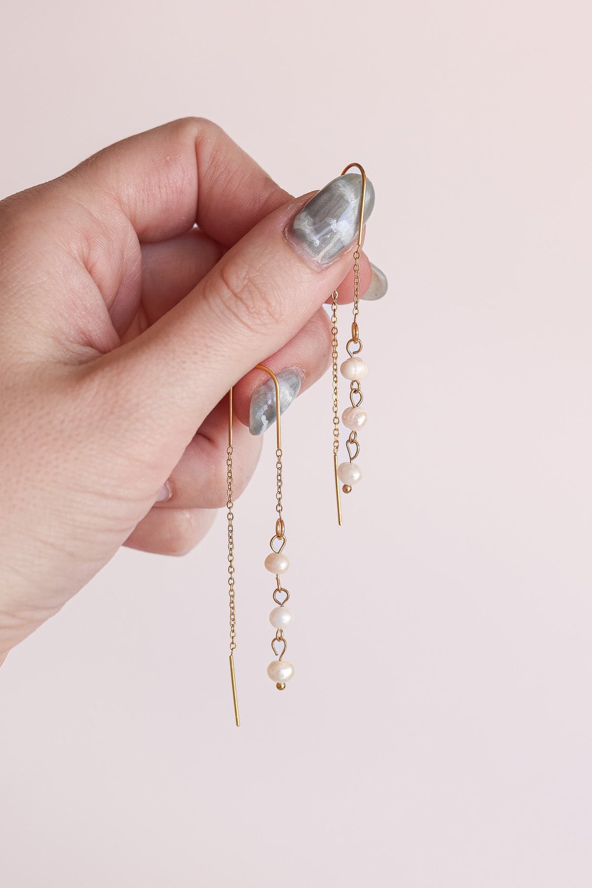 Freshwater Pearl Threader dangle La Vie Bien Freshwater Pearl Threader