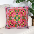 Frida Flower Embroidered Mexican Flower Boho Cushion - Thailand Decor La Vie Bien Frida Flower Embroidered Mexican Flower Boho Cushion - Thailand