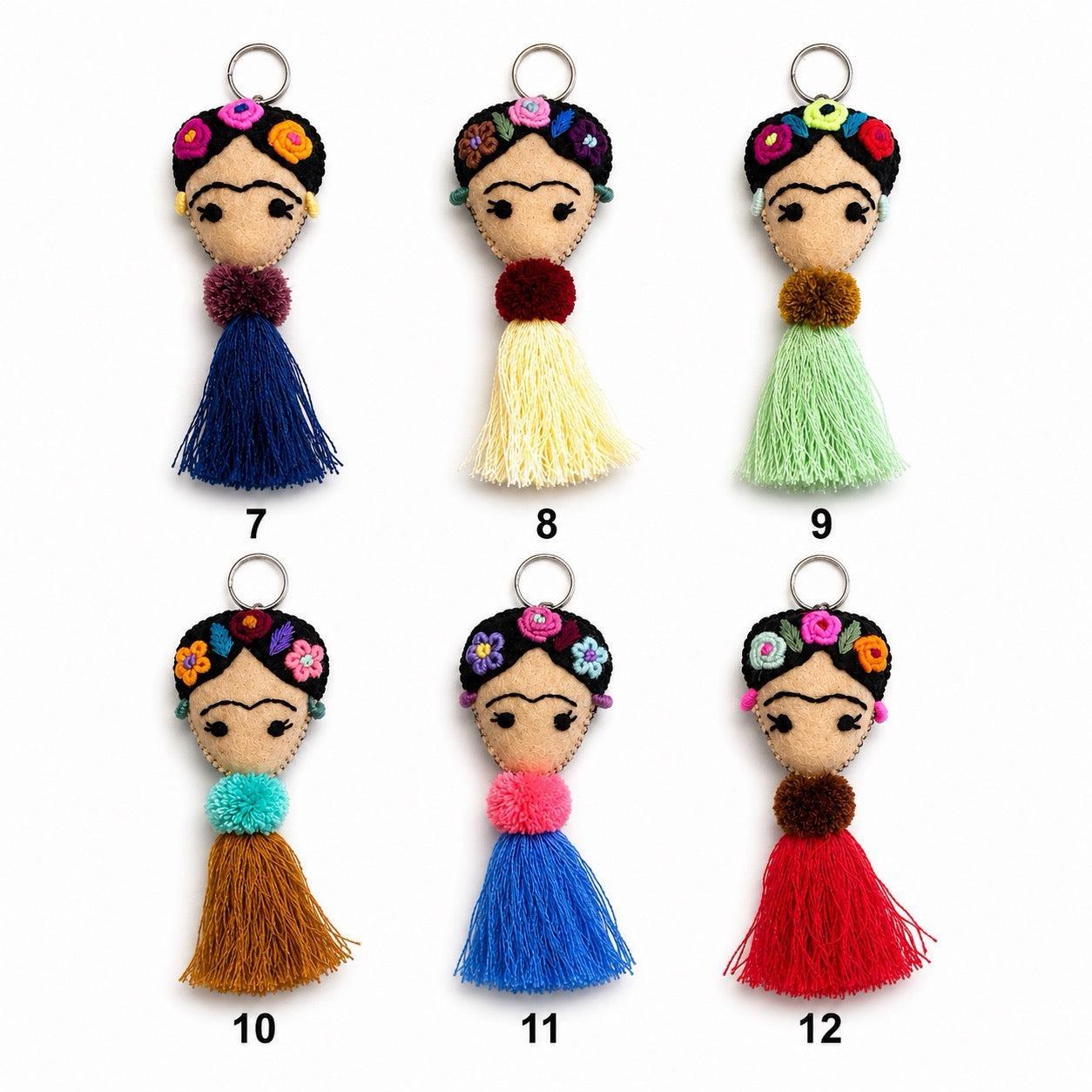 Frida Kahlo Embroidered Keychain / Zipper Pull - Mexico Keychains La Vie Bien Frida Kahlo Embroidered Keychain / Zipper Pull - Mexico