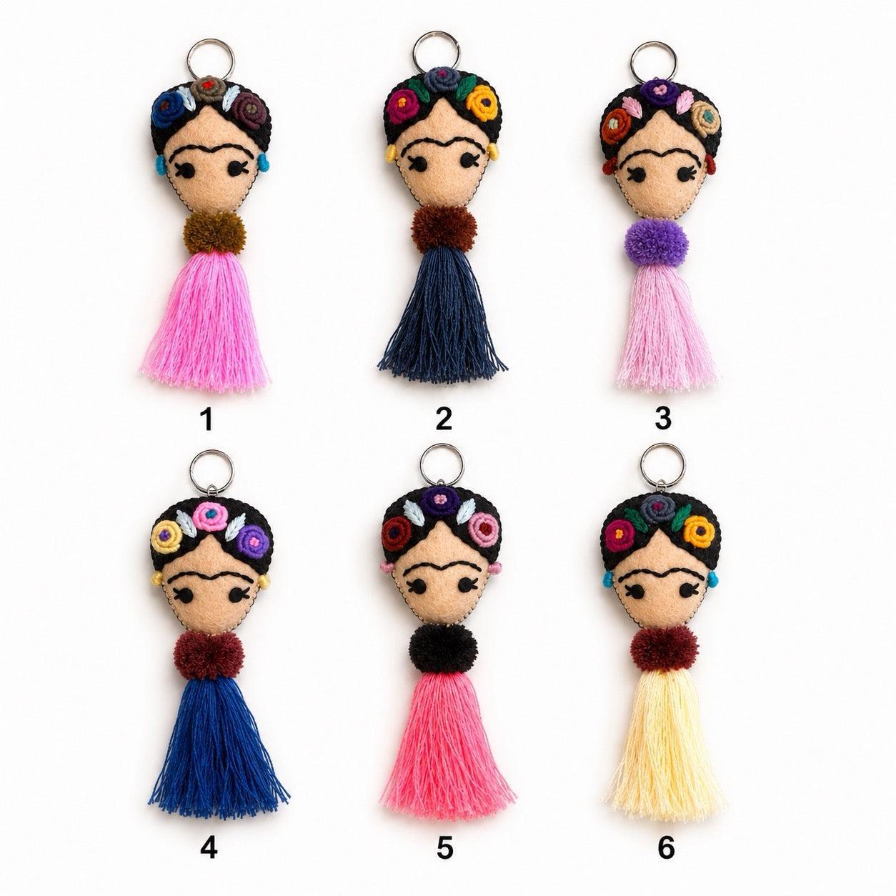 Frida Kahlo Embroidered Keychain / Zipper Pull - Mexico Keychains La Vie Bien Frida Kahlo Embroidered Keychain / Zipper Pull - Mexico