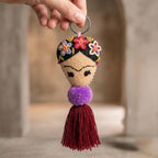 Frida Kahlo Embroidered Keychain / Zipper Pull - Mexico Keychains La Vie Bien Frida Kahlo Embroidered Keychain / Zipper Pull - Mexico