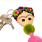 Frida Kahlo Embroidered Keychain / Zipper Pull - Mexico Keychains La Vie Bien Frida Kahlo Embroidered Keychain / Zipper Pull - Mexico