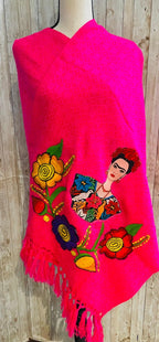 Frida Kahlo Embroidered Shawl Rebosos Bordado y Imagen de Frida Kahlo La Vie Bien Frida Kahlo Embroidered Shawl Rebosos Bordado y Imagen de Frida Kahlo