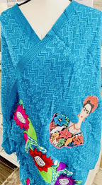 Frida Kahlo Embroidered Shawl Rebosos Bordados de Frida Kahlo con Imagen La Vie Bien Frida Kahlo Embroidered Shawl Rebosos Bordados de Frida Kahlo con Imagen