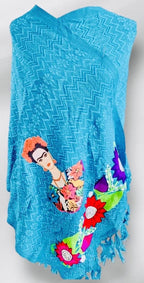 Frida Kahlo Embroidered Shawl Rebosos Bordados de Frida Kahlo con Imagen La Vie Bien Frida Kahlo Embroidered Shawl Rebosos Bordados de Frida Kahlo con Imagen