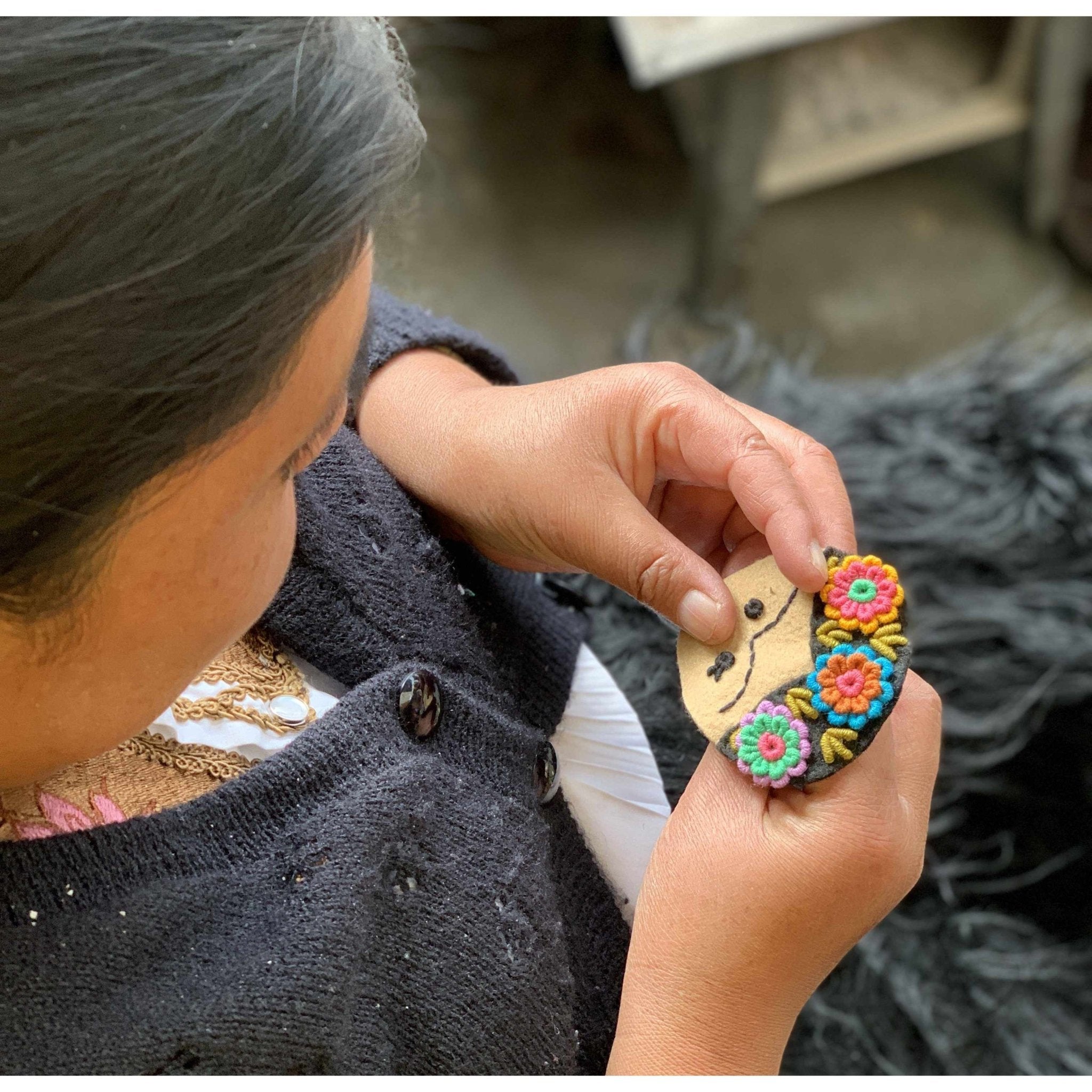Frida Kahlo Felted Embroidered Handmade Ornament - Mexico Decor La Vie Bien Frida Kahlo Felted Embroidered Handmade Ornament - Mexico