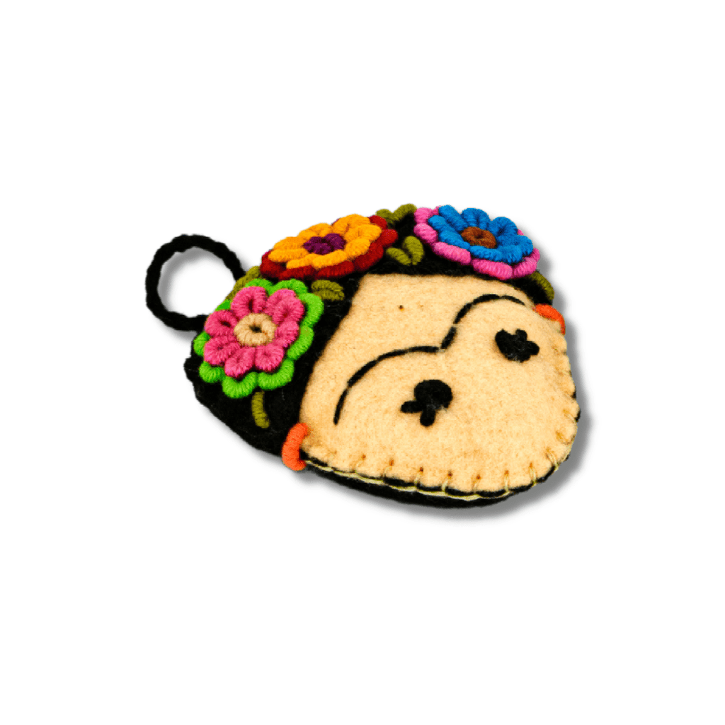 Frida Kahlo Felted Embroidered Handmade Ornament - Mexico Decor La Vie Bien Frida Kahlo Felted Embroidered Handmade Ornament - Mexico
