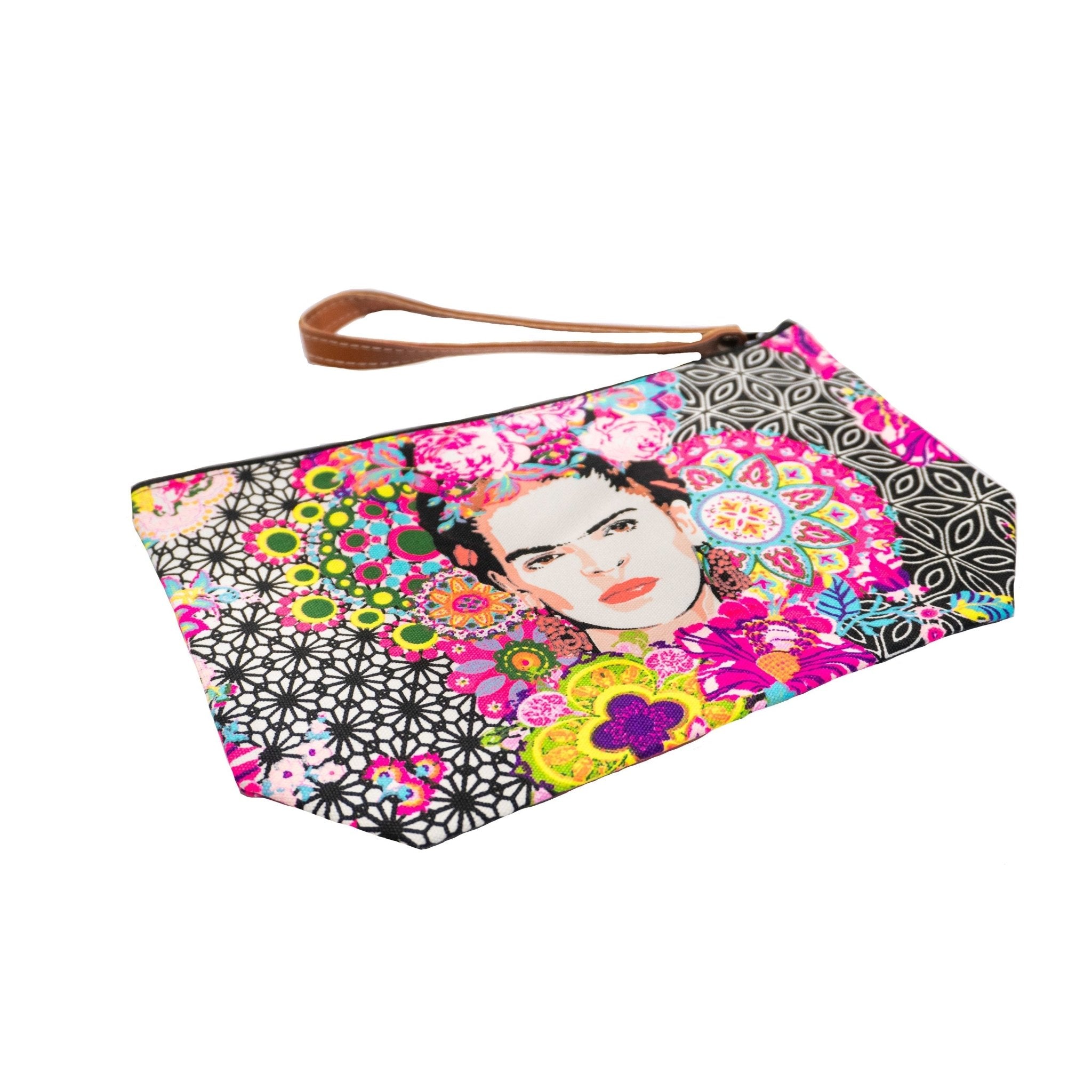 Frida Kahlo Printed Boho Wristlet | Clutch - Thailand Bags La Vie Bien Frida Kahlo Printed Boho Wristlet | Clutch - Thailand