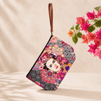Frida Kahlo Printed Boho Wristlet | Clutch - Thailand Bags La Vie Bien Frida Kahlo Printed Boho Wristlet | Clutch - Thailand