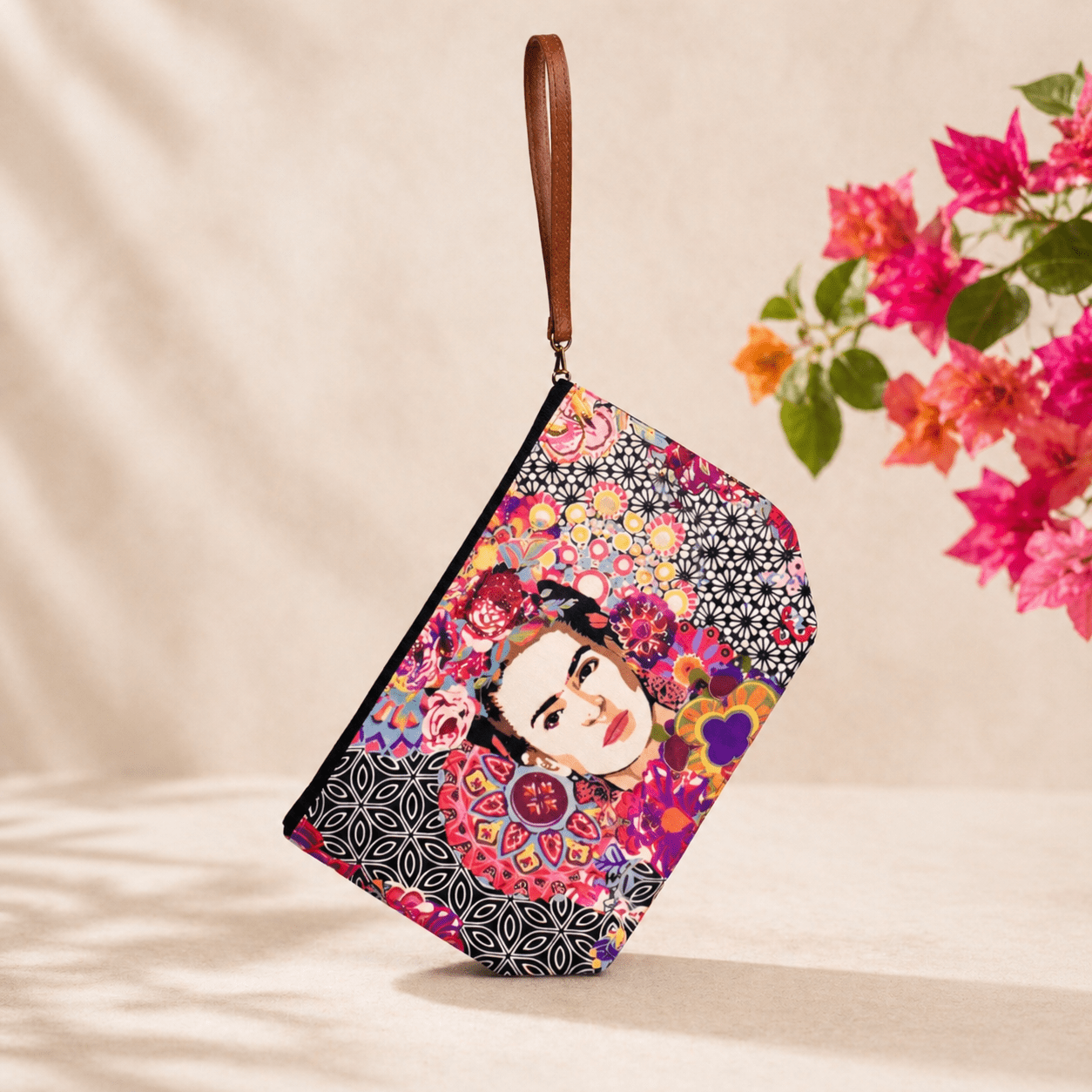 Frida Kahlo Printed Boho Wristlet | Clutch - Thailand Bags La Vie Bien Frida Kahlo Printed Boho Wristlet | Clutch - Thailand