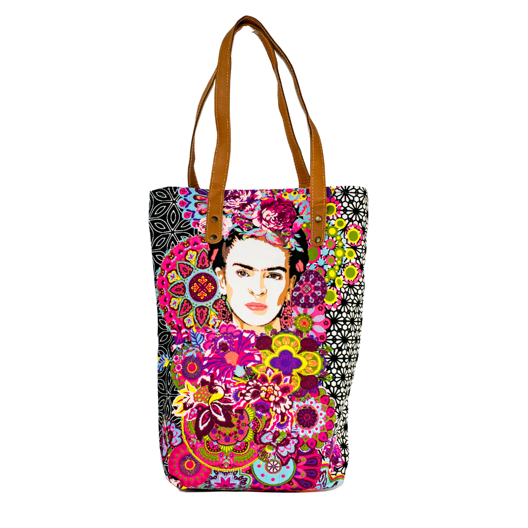 Frida Kahlo Printed Tote Bag with Zipper - Thailand Bags La Vie Bien Frida Kahlo Printed Tote Bag with Zipper - Thailand