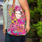 Frida Kahlo Printed Tote Bag with Zipper - Thailand Bags La Vie Bien Frida Kahlo Printed Tote Bag with Zipper - Thailand