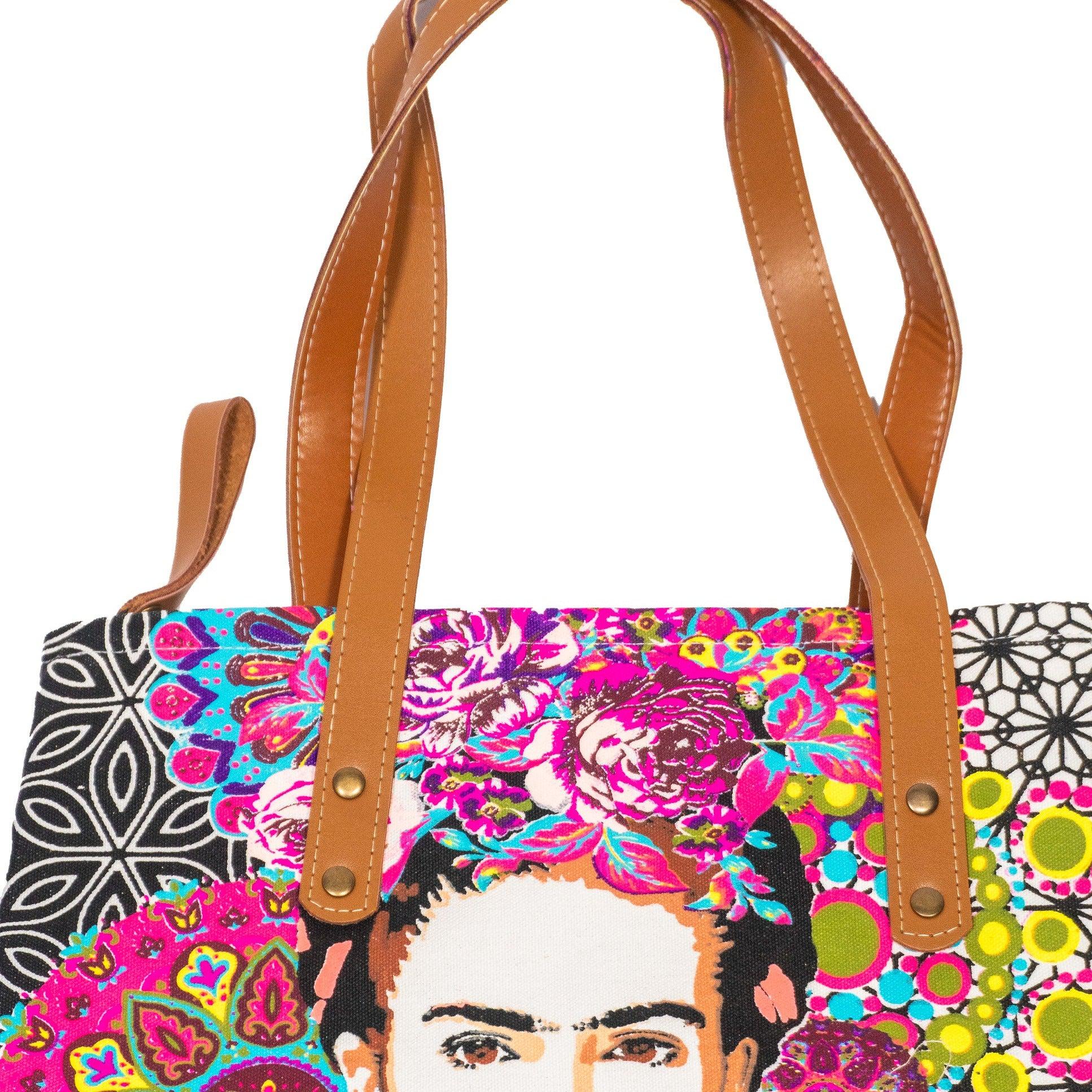 Frida Kahlo Printed Tote Bag with Zipper - Thailand Bags La Vie Bien Frida Kahlo Printed Tote Bag with Zipper - Thailand