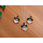 Frida Kahlo Seed Bead Artistic Earrings - Guatemala Jewelry La Vie Bien Frida Kahlo Seed Bead Artistic Earrings - Guatemala
