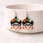 Frida Kahlo Seed Bead Artistic Earrings - Guatemala Jewelry La Vie Bien Frida Kahlo Seed Bead Artistic Earrings - Guatemala