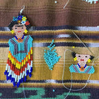 Frida Kahlo Seed Bead Dangly Earrings - Guatemala Jewelry La Vie Bien Frida Kahlo Seed Bead Dangly Earrings - Guatemala