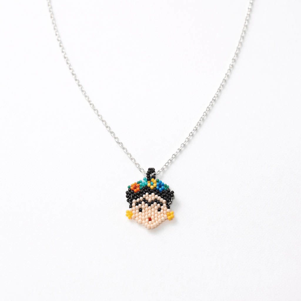 Frida Kahlo Seed Bead Necklace - Mexico Jewelry La Vie Bien Frida Kahlo Seed Bead Necklace - Mexico