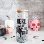 Friendly Ghosts Halloween Snowglobe Glitter Iced Coffee Cup Drinkware La Vie Bien Friendly Ghosts Halloween Snowglobe Glitter Iced Coffee Cup