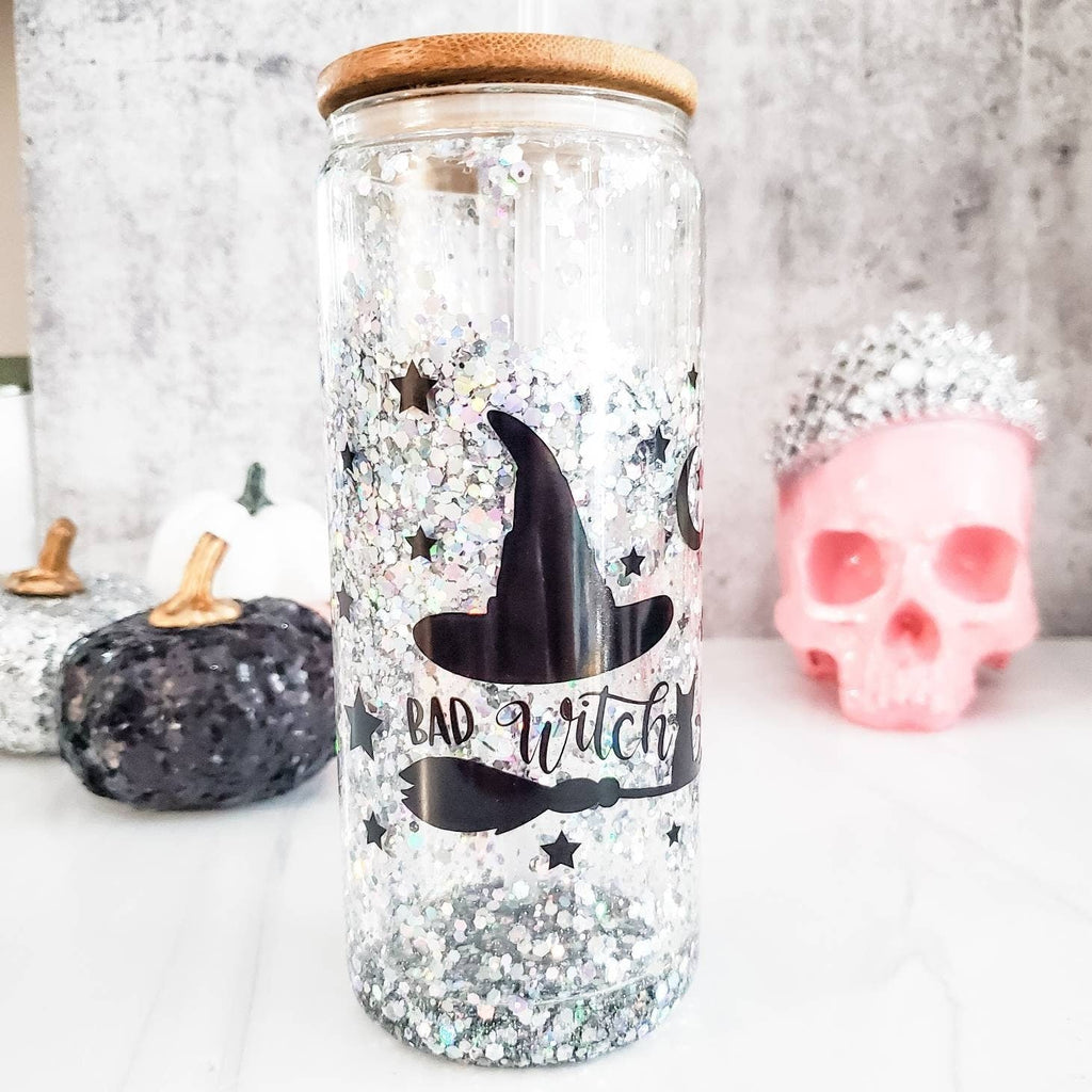 Friendly Ghosts Halloween Snowglobe Glitter Iced Coffee Cup Drinkware La Vie Bien Friendly Ghosts Halloween Snowglobe Glitter Iced Coffee Cup