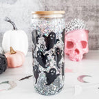 Friendly Ghosts Halloween Snowglobe Glitter Iced Coffee Cup Drinkware La Vie Bien Friendly Ghosts Halloween Snowglobe Glitter Iced Coffee Cup