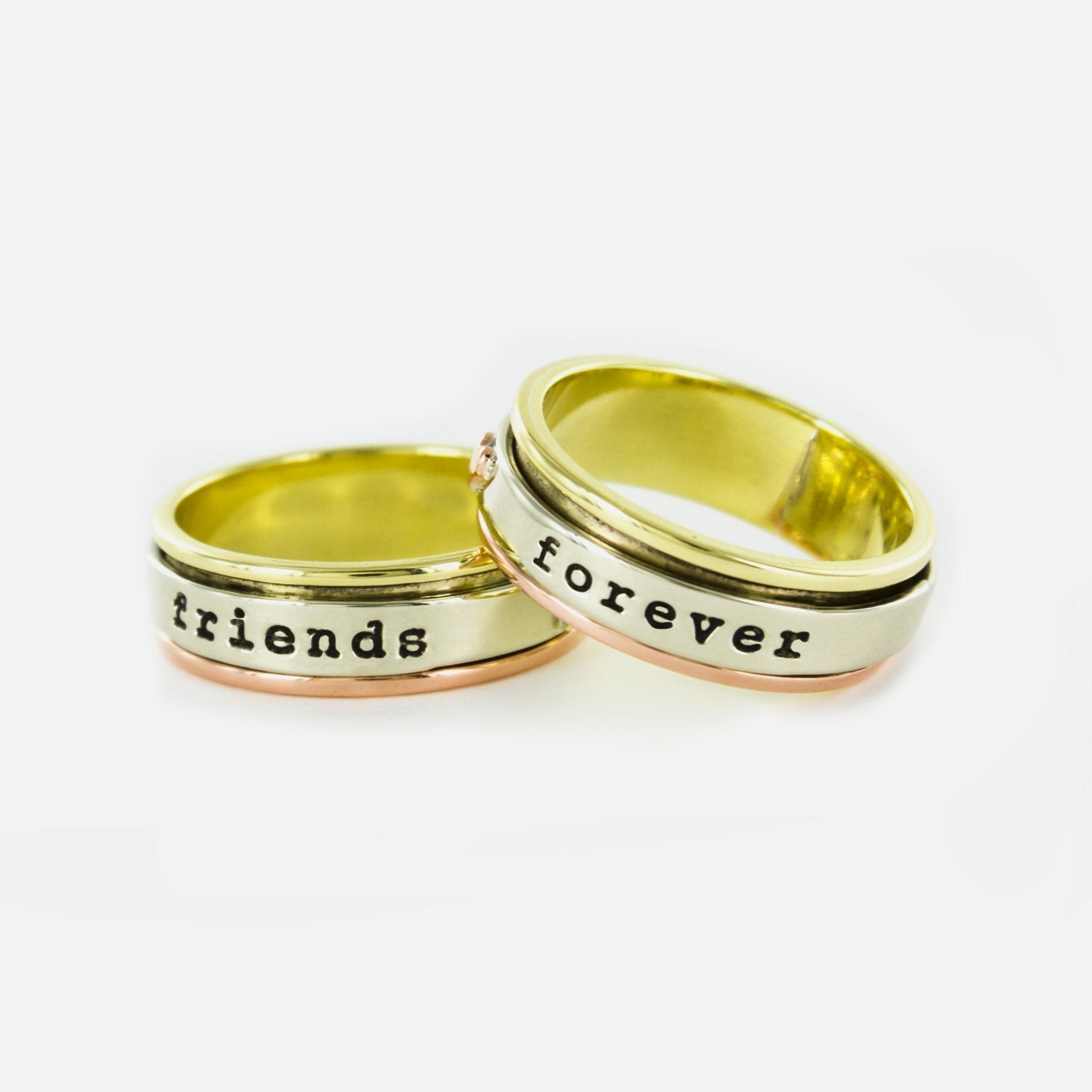 Friends Forever Mixed Metals Spinning Ring Rings - Fine La Vie Bien Friends Forever Mixed Metals Spinning Ring