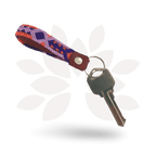 Friendship Macrame Woven Leather Loop Key Chain - Mexico Keychains La Vie Bien Friendship Macrame Woven Leather Loop Key Chain - Mexico