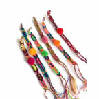 Friendship Woven Pom Pom Bracelet - Mexico Jewelry La Vie Bien Friendship Woven Pom Pom Bracelet - Mexico