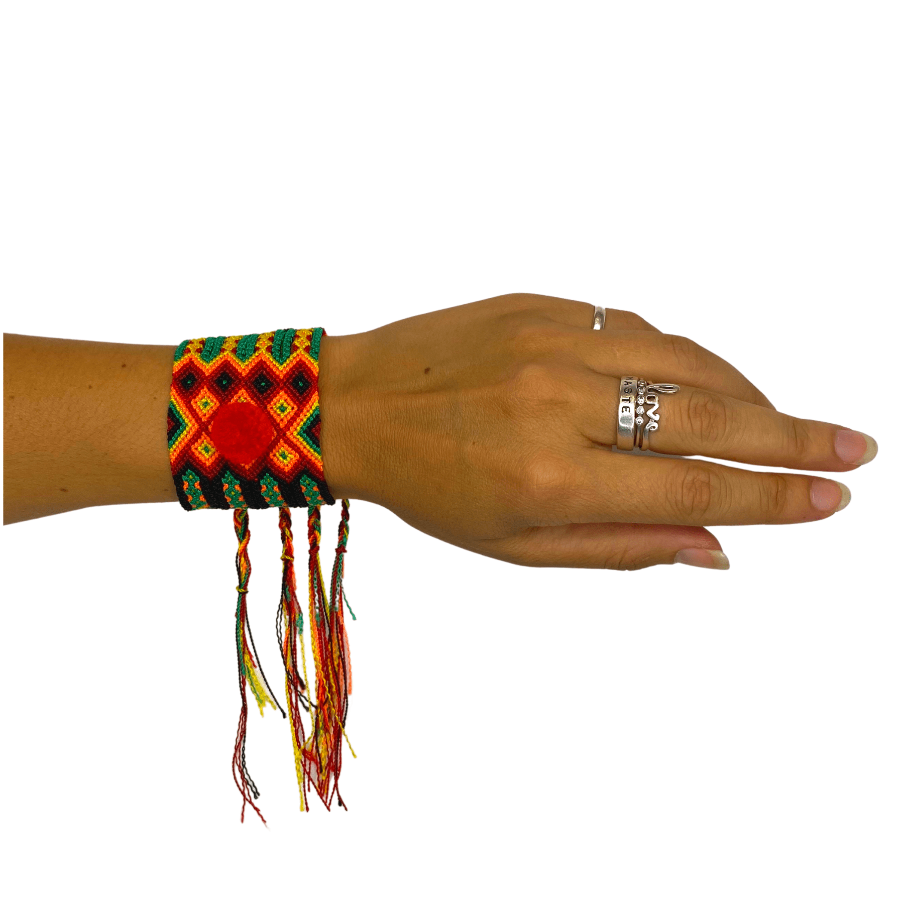 Friendship Woven Pom Pom Bracelet - Mexico Jewelry La Vie Bien Friendship Woven Pom Pom Bracelet - Mexico