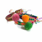 Friendship Woven Pom Pom Bracelet - Mexico Jewelry La Vie Bien Friendship Woven Pom Pom Bracelet - Mexico