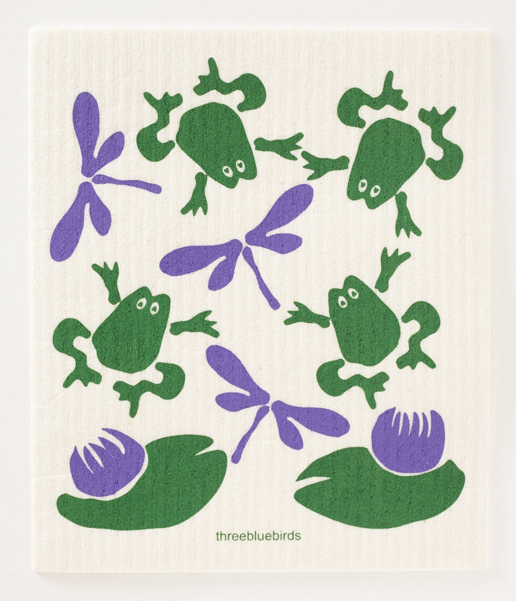 Frogs and Flies Swedish Dishcloth La Vie Bien Frogs and Flies Swedish Dishcloth