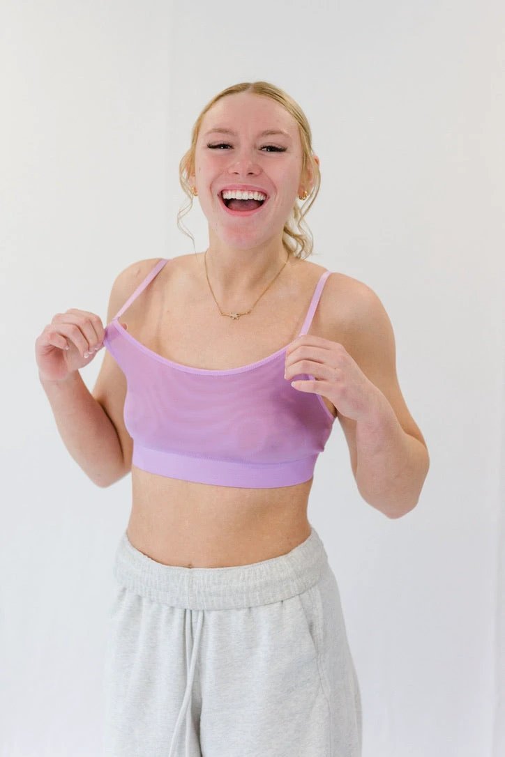 Frosted Lilac Mesh Bra by wearswoop.com