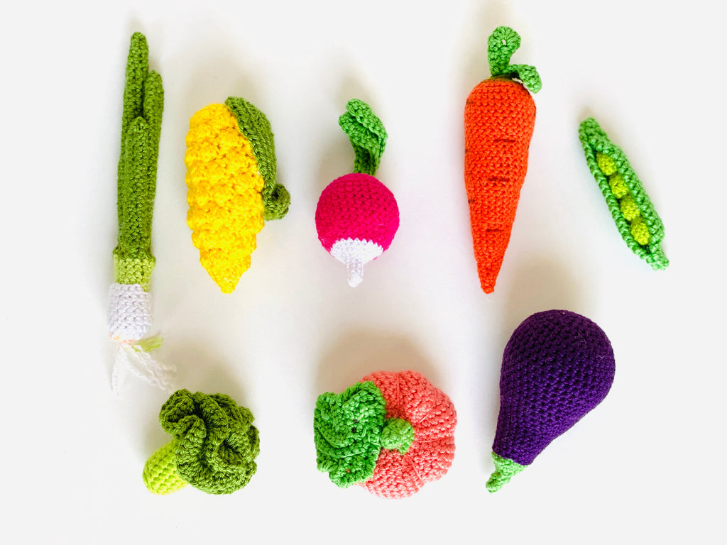 Crochet Vegetables set with a bag