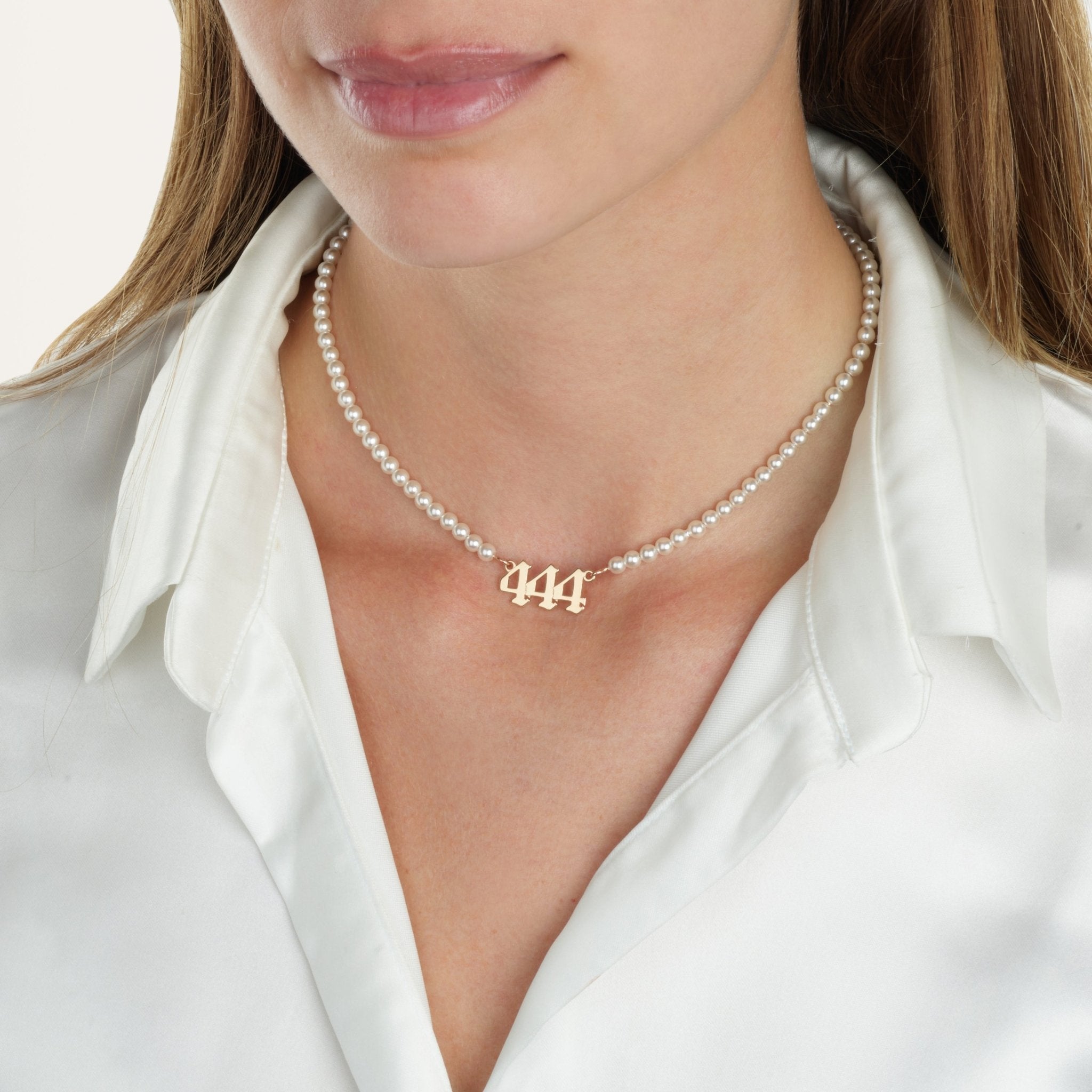 Full Pearls Angel Numbers Necklace La Vie Bien Full Pearls Angel Numbers Necklace