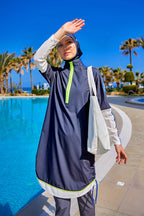 Fume Full Coverage Modest Swimwear Burkini Set M2514 Covered Burkini Swimwear La Vie Bien Fume Full Coverage Modest Swimwear Burkini Set M2514