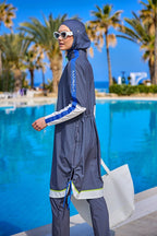 Fume Full Coverage Modest Swimwear Burkini Set M2514 Covered Burkini Swimwear La Vie Bien Fume Full Coverage Modest Swimwear Burkini Set M2514