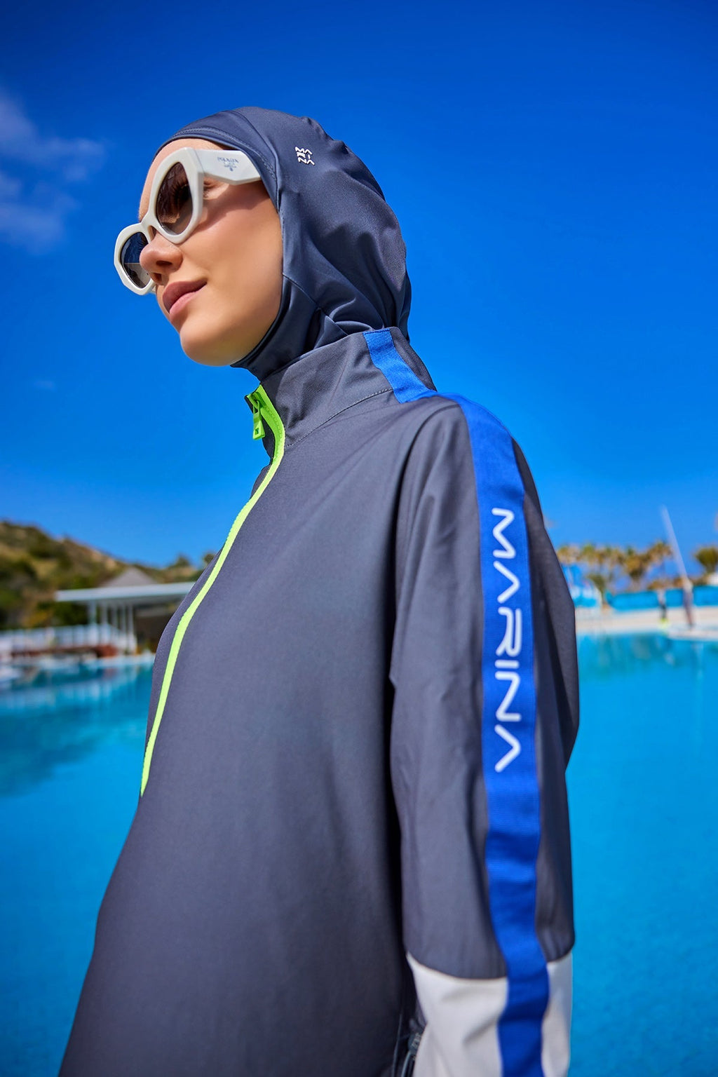 Fume Full Coverage Modest Swimwear Burkini Set M2514 Covered Burkini Swimwear La Vie Bien Fume Full Coverage Modest Swimwear Burkini Set M2514