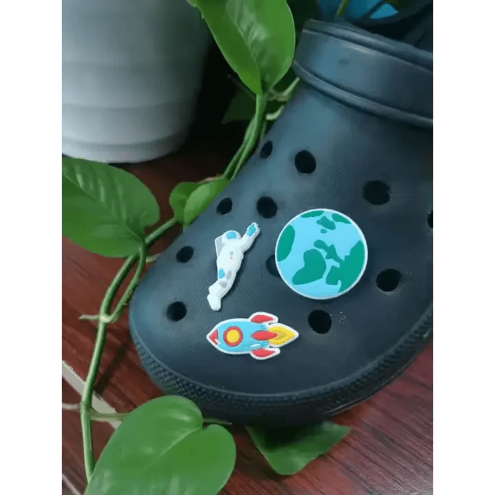 Fun 3-piece Outer Space Shoe Charm Set by Polished Prints