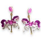 Funfair Carousel Horse Acrylic Earrings by Lipstick & Chrome x Makokot Earrings and Accessories La Vie Bien Funfair Carousel Horse Acrylic Earrings by Lipstick & Chrome x Makokot