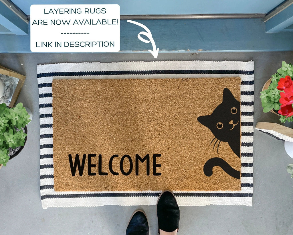 Funny Cat Coir Doormat by Nickel Designs Custom Doormats