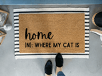 Funny Cat Doormat by Nickel Designs Custom Doormats