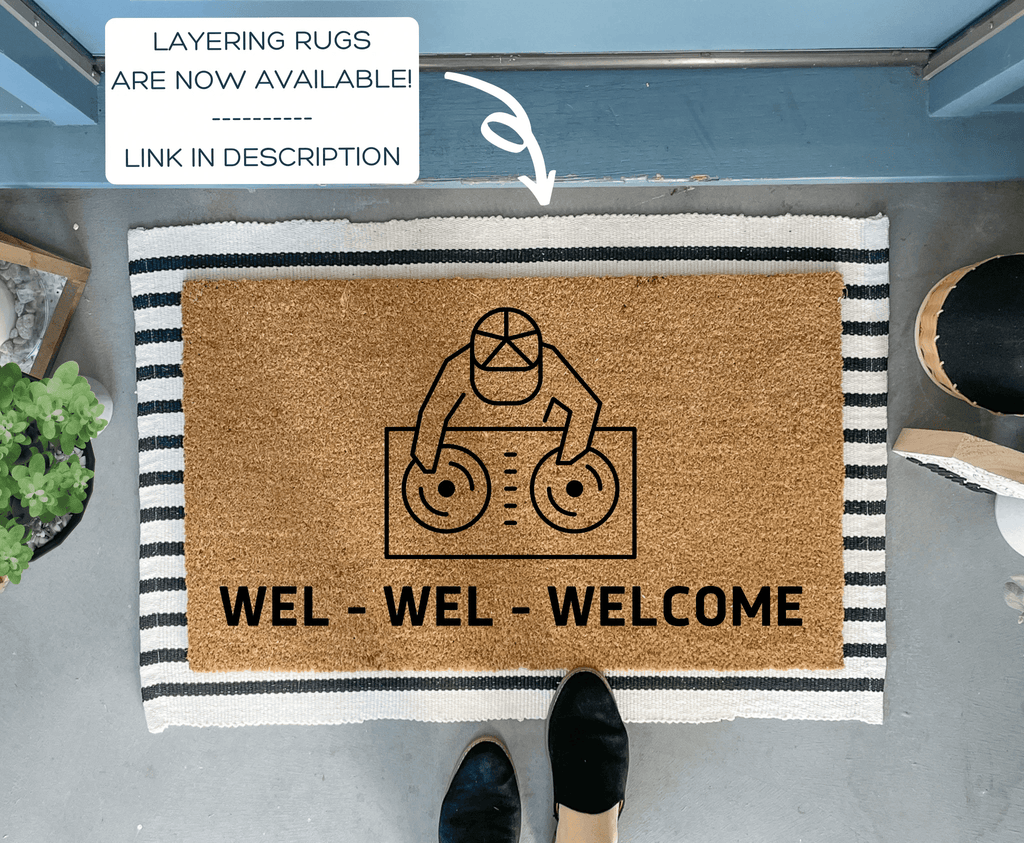Funny DJ Doormat by Nickel Designs Custom Doormats